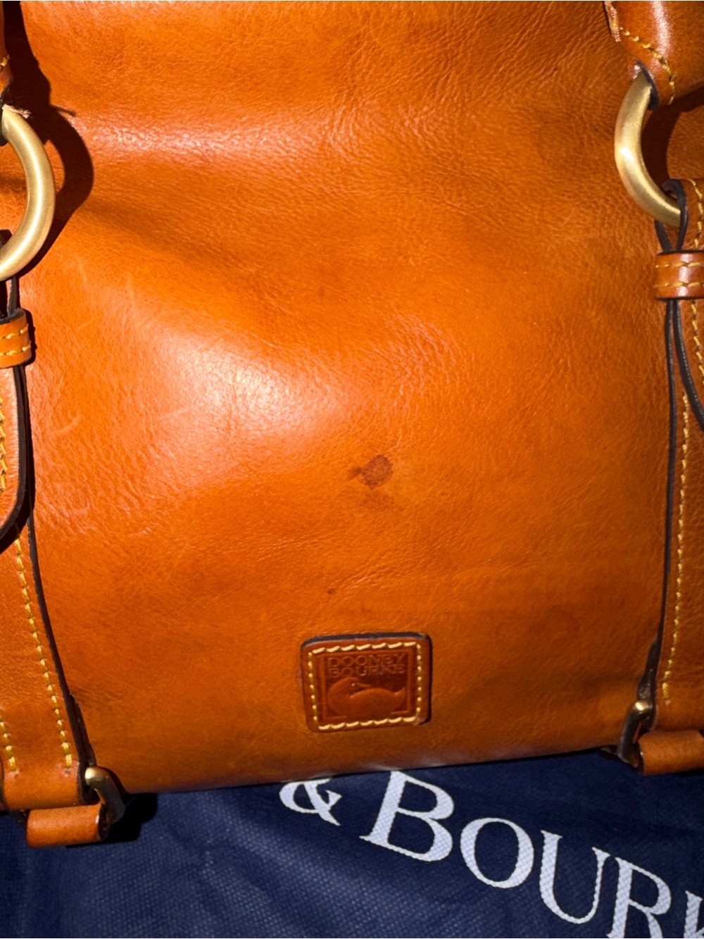 Dooney & Bourke Florentine Tan Leather Satchel Handbag - Picture 9 of 14